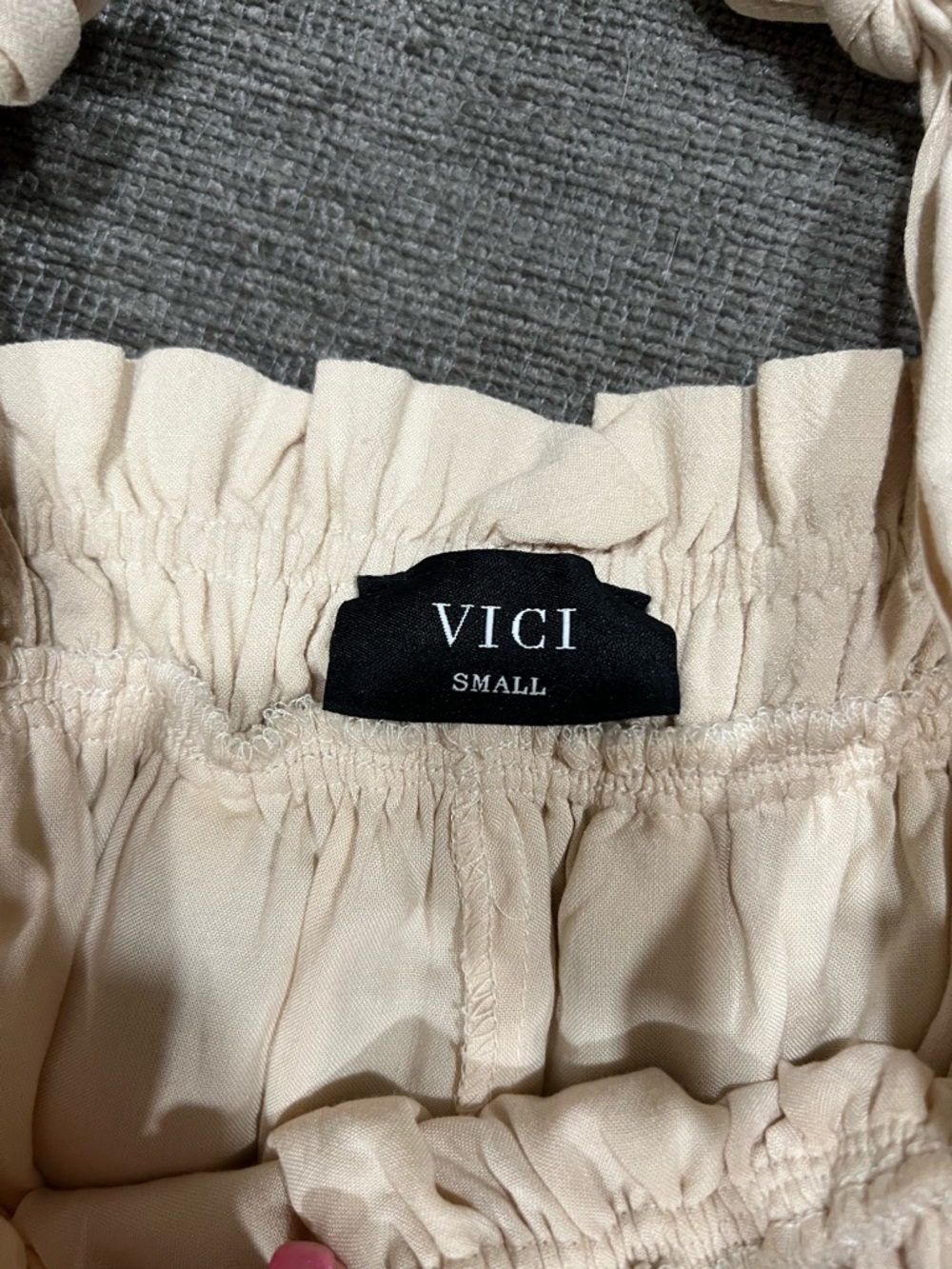 Vici Cream Textured Pom-Pom Tie-Shoulder Sundress - Picture 2 of 3
